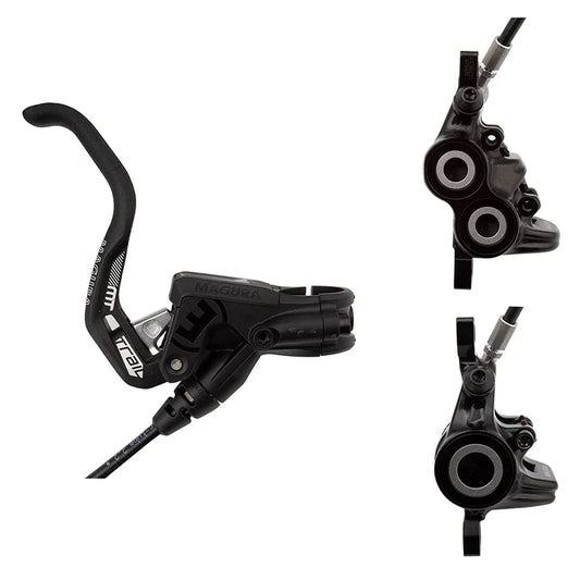 Magura MT Trail Sport Disc Brake Set - Front Rear Hydraulic Post Mount BLK/White - Bicycle Warehouse