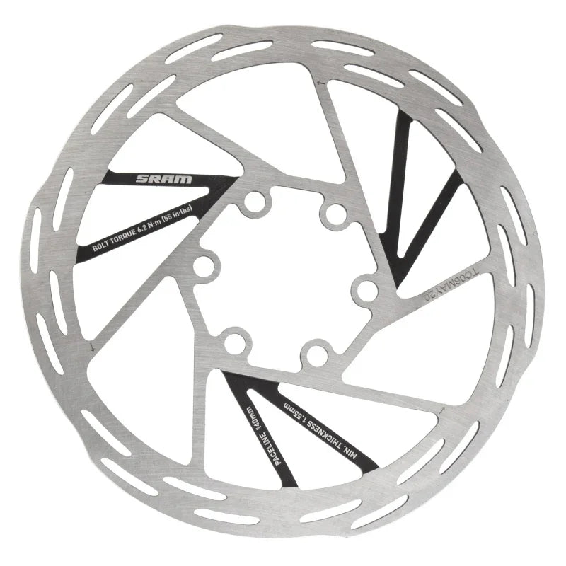 Paceline Disc Brake Rotor - 140mm 6-Bolt Silver/Black - Bicycle Warehouse