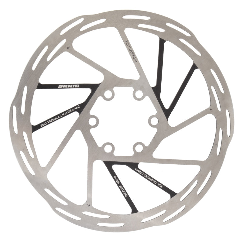 Paceline Disc Brake Rotor - 160mm 6-Bolt Silver/Black - Bicycle Warehouse
