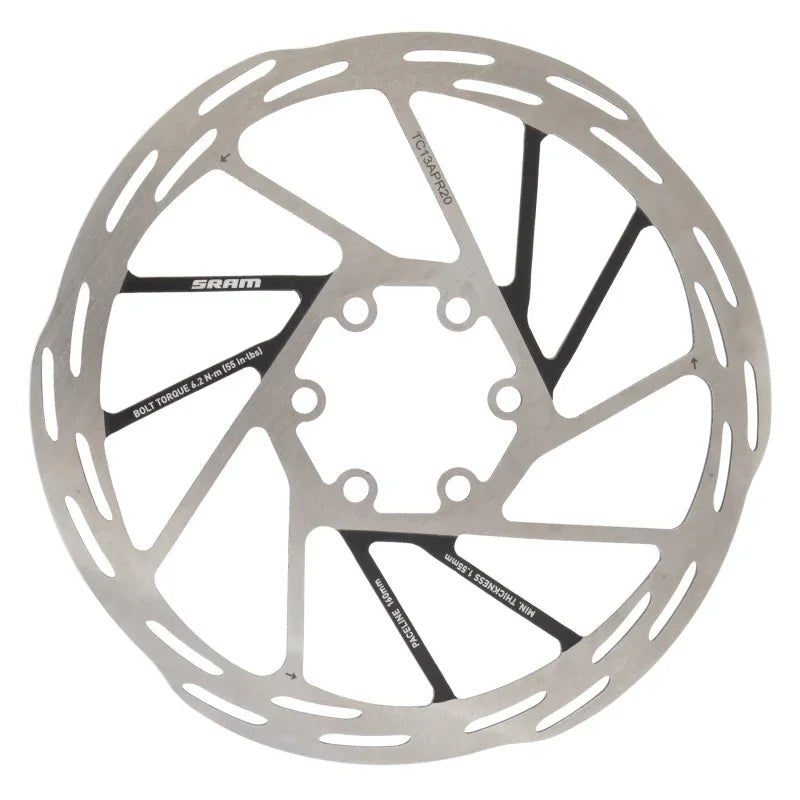 Paceline Disc Brake Rotor - 160mm 6-Bolt Silver/Black - Bicycle Warehouse