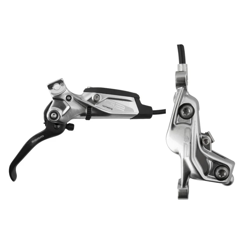 G2 Ultimate Disc Brake Lever - Rear Hydraulic Post Mount Carbon Lever Titanium Hardware Polar Grey Anodized A2 - Bicycle Warehouse