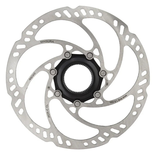 Magura MDR-C CL Disc Brake Rotor - 180mm Center Lock w/Lock Ring Thru Axle eBike Optimized Silver - Bicycle Warehouse