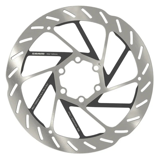 HS2 Disc Brake Rotor - 160mm 6-Bolt Rounded Silver/Black - Bicycle Warehouse