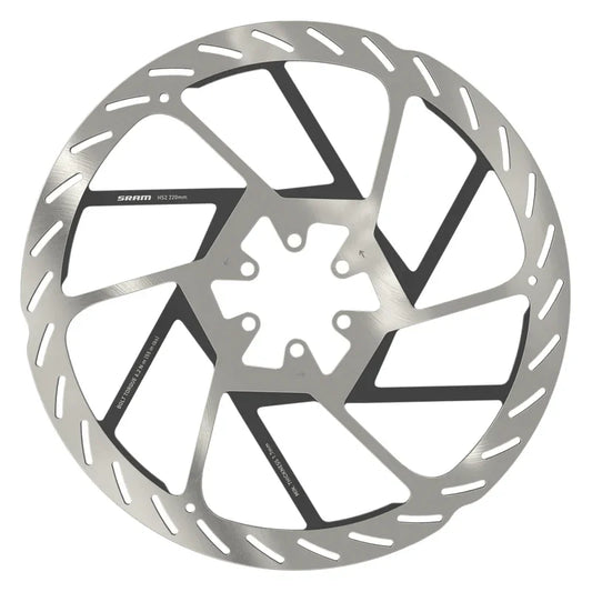 HS2 Disc Brake Rotor - 220mm 6-Bolt Rounded Silver/Black - Bicycle Warehouse