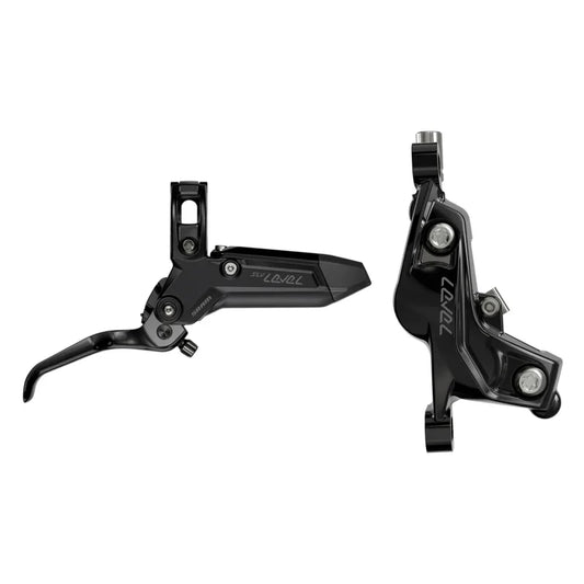 Level Silver Stealth Disc Brake Lever - Front Post Mount 4-Piston Aluminum Lever SS Hardware BLK C1 - Bicycle Warehouse