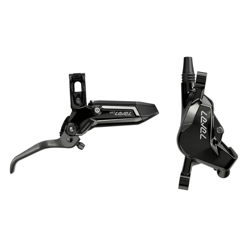 Level Ultimate Stealth Disc Brake Lever - Rear Post Mount 2-Piston Carbon Lever Titanium Hardware Gloss BLK C1 - Bicycle Warehouse