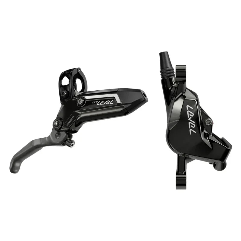 Level Silver Stealth Disc Brake Lever - Rear Post Mount 2-Piston Aluminum Lever SS Hardware BLK C1 - Bicycle Warehouse