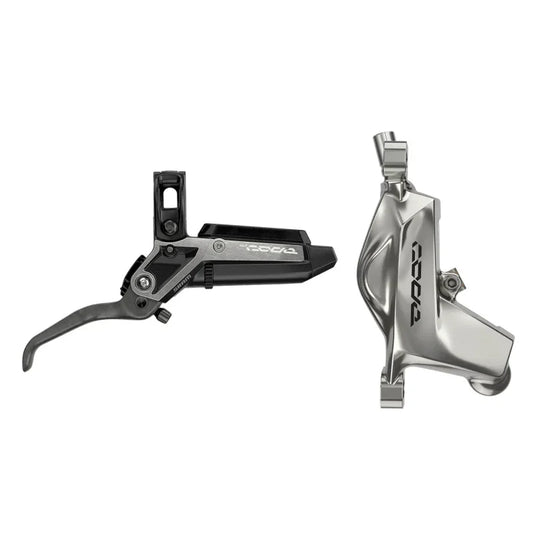 Code Ultimate Stealth Disc Brake Lever - Rear Post Mount 4-Piston Carbon Lever Titanium Hardware BLK/Silver C1 - Bicycle Warehouse