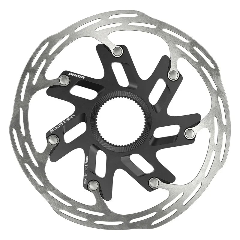 Paceline X Disc Brake Rotor - 140mm Center Lock Silver/Black - Bicycle Warehouse