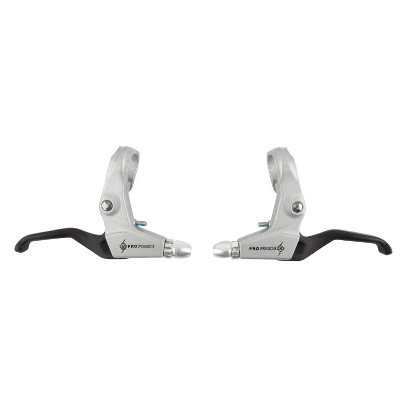 Pro Force Universal Levers Silver/Black Pair 2 Finger Universal - Bicycle Warehouse