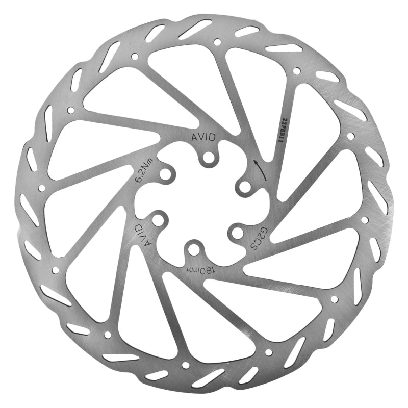 G2 CleanSweep Disc Brake Rotor - 180mm 6-Bolt Silver - Bicycle Warehouse
