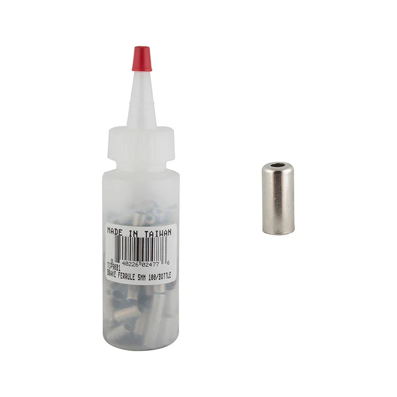 Cane Creek Brake Ferrules 5mm - Chrome 100/Count - Bicycle Warehouse