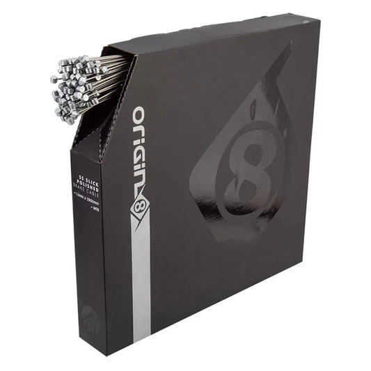 Origin8 SS Slick Polished MTB Brake Cable Front or Rear 2800mm 1.5mm SS Silver Box of 100 MTB - Bicycle Warehouse