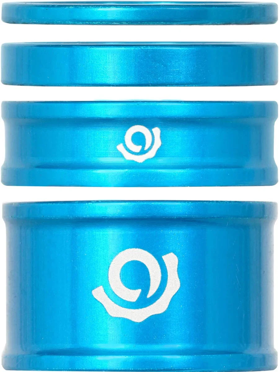 Headset Combo Spacer Kit 1-1/8" Set/4 Turquoise - Bicycle Warehouse