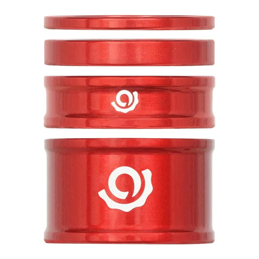 Headset Combo Spacer Kit 1-1/8" Set/4 Red - Bicycle Warehouse