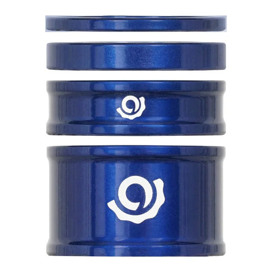 Headset Combo Spacer Kit 1-1/8" Set/4 Blue - Bicycle Warehouse