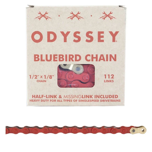 Bluebird Chain - Single Speed 1/2" x 1/8" 112 Links Red - Bicycle Warehouse