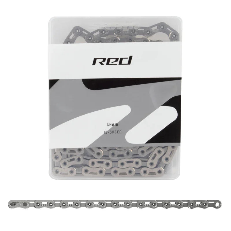 RED Flattop Chain - 12/13-Speed 126 Links Flattop PowerLock Silver E1 - Bicycle Warehouse