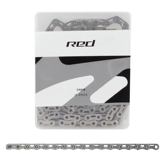 RED Flattop Chain - 12/13-Speed 126 Links Flattop PowerLock Silver E1 - Bicycle Warehouse