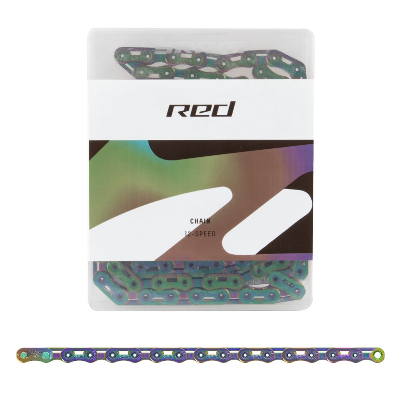 SRAM RED Flattop Chain - 12/13-Speed 126 Links Flattop PowerLock Rainbow E1 - Bicycle Warehouse