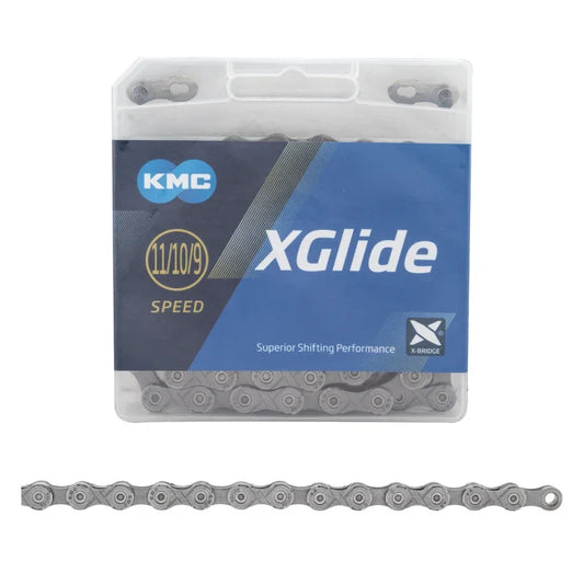 XGlide Chain - 9/10/11-Speed 126L Optimized Shimano CUES Drivetrain Gray - Bicycle Warehouse