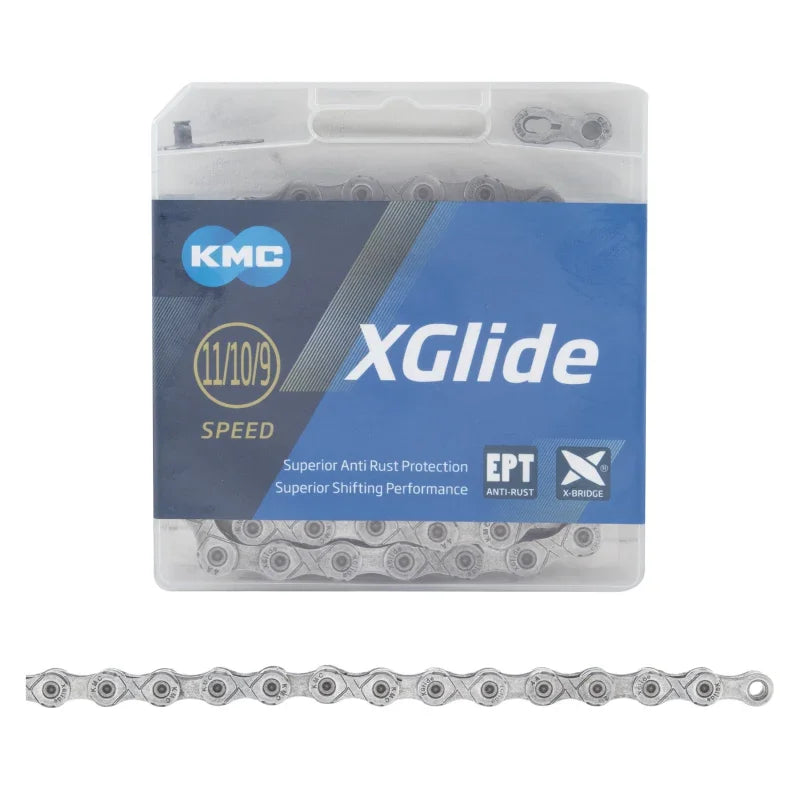 XGlide EPT Chain - 9/10/11-Speed 126L Optimized Shimano CUES Drivetrain Gray - Bicycle Warehouse