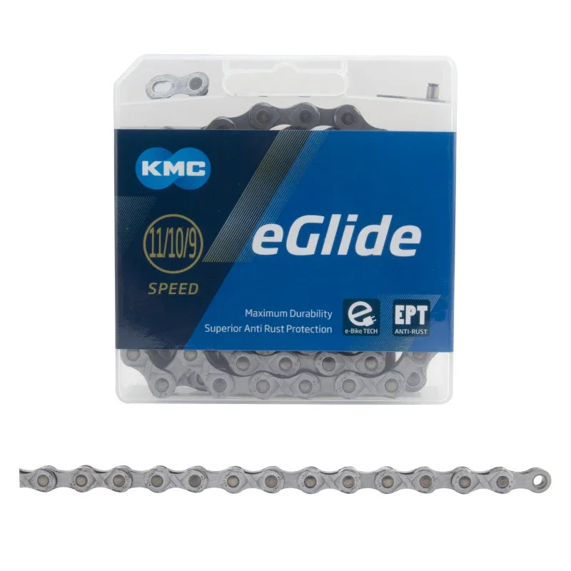 eGlide EPT Chain - 9/10/11-Speed 132L Optimized Shimano CUES Drivetrain Silver - Bicycle Warehouse