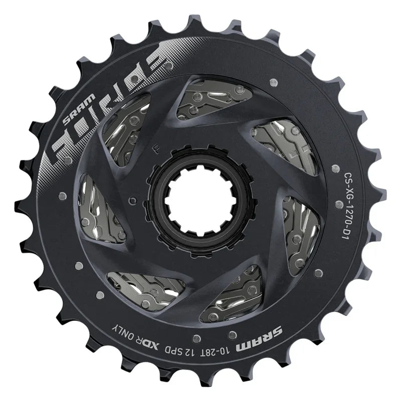 Force AXS XG-1270 Cassette - 12-Speed 10-28t Silver For XDR Driver Body D1 - Bicycle Warehouse