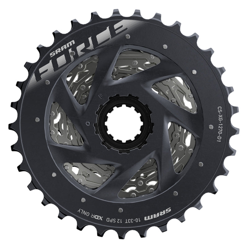 Force AXS XG-1270 Cassette - 12-Speed 10-33t Silver For XDR Driver Body D1 - Bicycle Warehouse