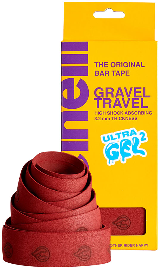 Cinelli Gravel Travel Bar Tape - Suede Gel Crimson Red