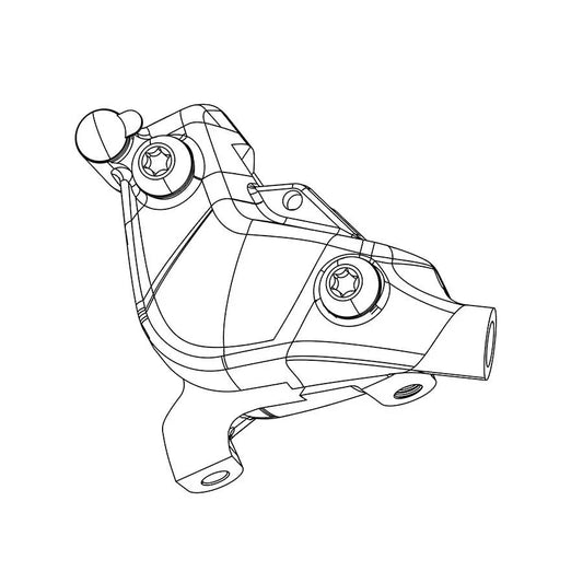 RED eTap AXS HRD Disc Brake Caliper - Flat Mount 2-Piece Polar Grey D1 - Bicycle Warehouse