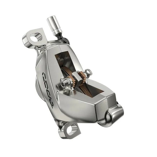 Code Ultimate Stealth Disc Brake Caliper Assembly - Front/Rear Post Mount 4-Piston Silver C1 - Bicycle Warehouse