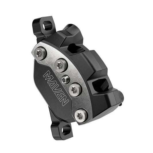 Maven Ultimate Disc Brake Caliper Assembly - Front/Rear Post Mount 4-Piston Silver/BLK A1 - Bicycle Warehouse