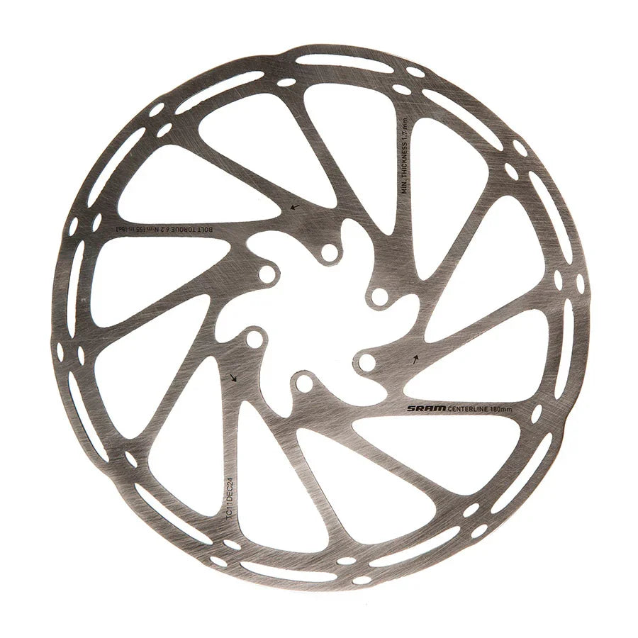 SRAM CenterLine Disc Brake Rotor - 180mm 6-Bolt 2.0mm - Bicycle Warehouse
