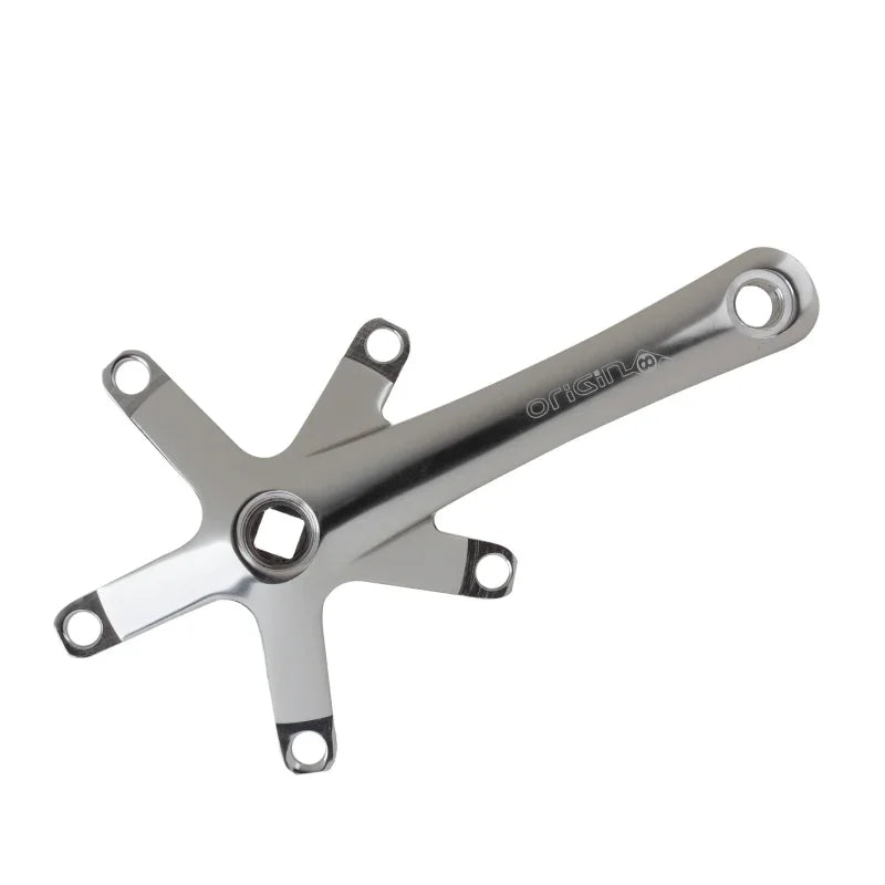 Alloy Triple Crank Arm Set 155mm 113.5mm Square Taper JIS crankset silver - Bicycle Warehouse