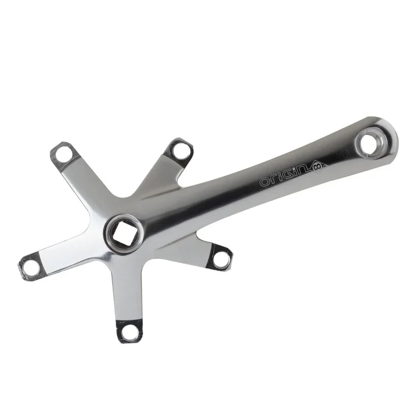 Alloy Triple Crank Arm Set 165mm 113.5mm Square Taper JIS crankset silver - Bicycle Warehouse