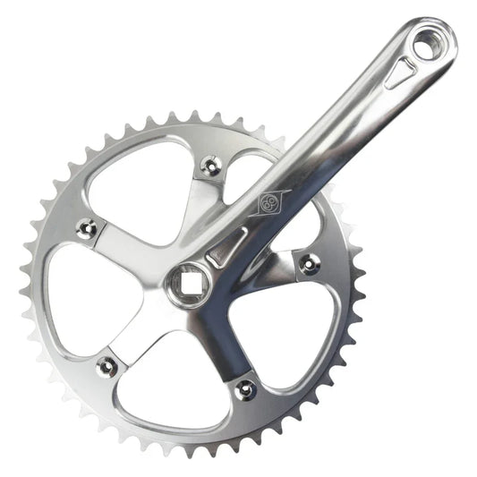 Track/SS 175x46 103mm JIS Square Taper crankset silver/silver - Bicycle Warehouse
