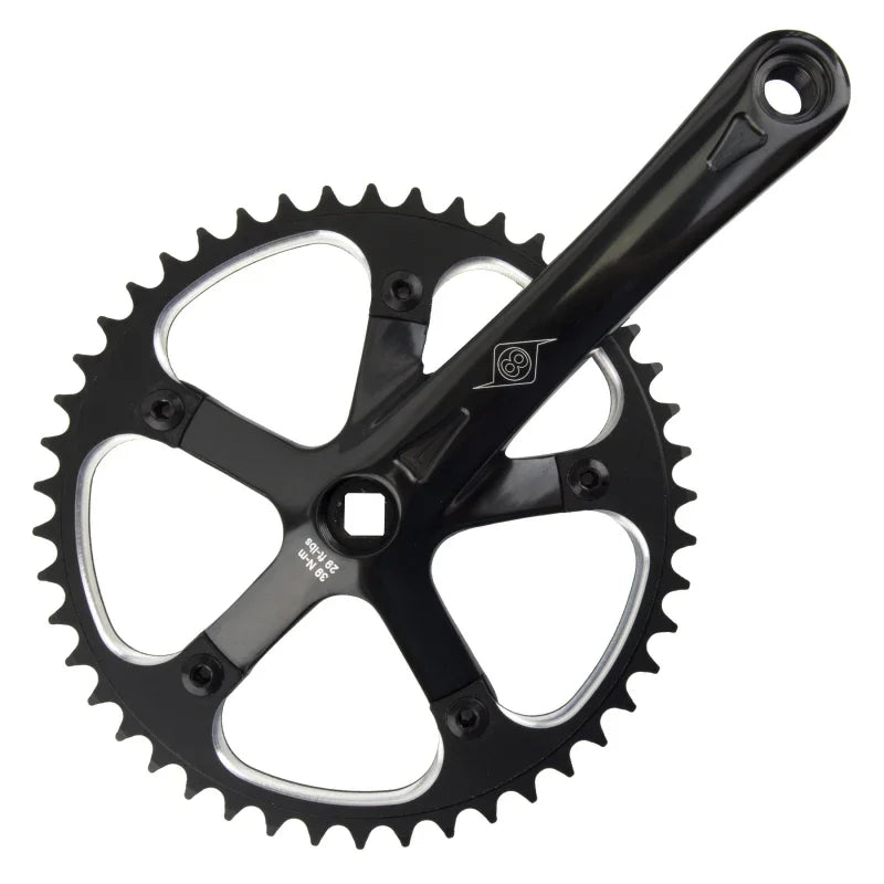 Track/SS 165x46 103mm JIS Square Taper crankset black/black - Bicycle Warehouse