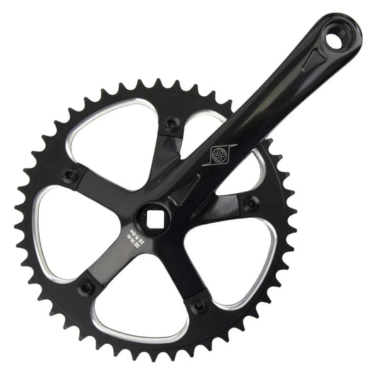 Track/SS 165x46 103mm JIS Square Taper crankset black/black - Bicycle Warehouse