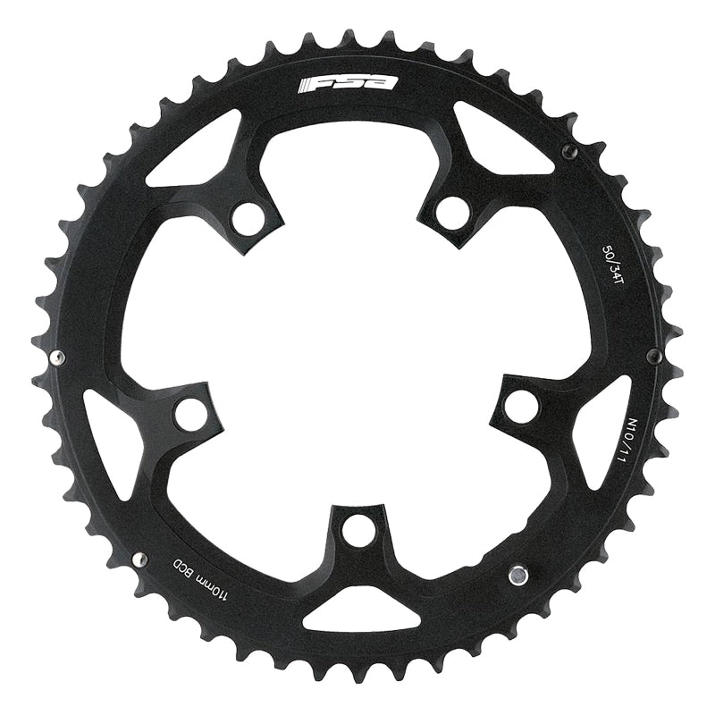Full Speed Ahead Pro Road Chainring - 50t 110 BCD Aluminum N11 Black - Bicycle Warehouse