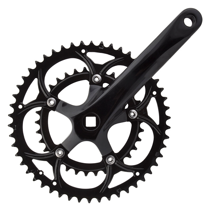 Alloy Double 172.5x50/34 110 SQR JIS crankset black - Bicycle Warehouse