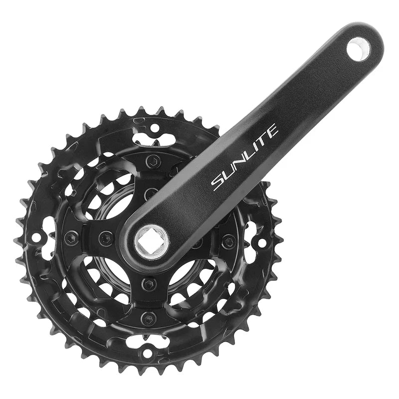 Alloy Triple 175x42/32/22 120 SQR JIS crankset black - Bicycle Warehouse