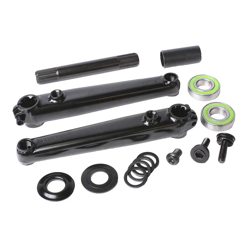 Saker V2 3-Piece Crankset - 155mm Right Hand/Left Hand Drive 19mm Mid Bottom Bracket BLK - Bicycle Warehouse