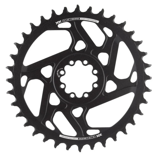 XX SL Eagle T-Type Direct Mount Chainring - 36t 12-Speed 8-Bolt Direct Mount 0mm Offset Aluminum BLK/Silver D1 - Bicycle Warehouse