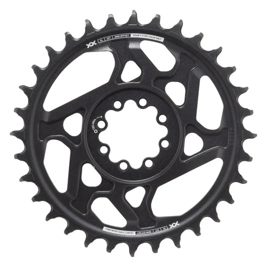 XX SL Eagle T-Type Direct Mount Chainring - 32t 12-Speed 8-Bolt Direct Mount 3mm Offset Aluminum BLK/Silver D1 - Bicycle Warehouse