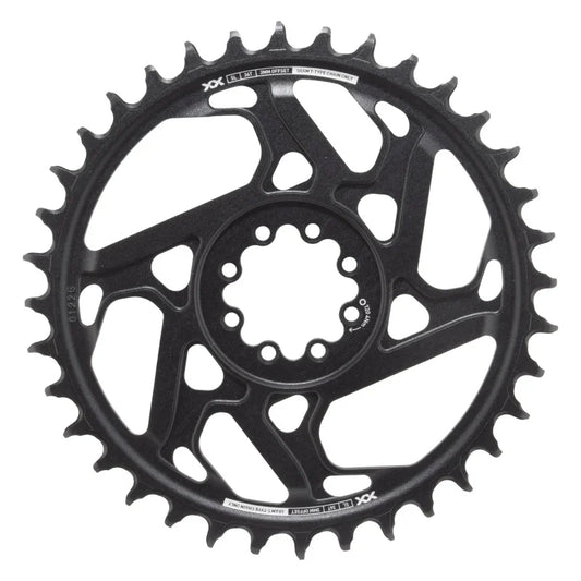 XX SL Eagle T-Type Direct Mount Chainring - 36t 12-Speed 8-Bolt Direct Mount 3mm Offset Aluminum BLK/Silver D1 - Bicycle Warehouse