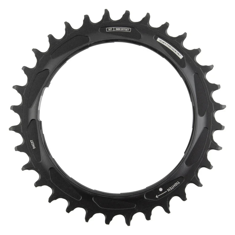 XX SL Eagle T-Type Thread Mount Chainring - 32t 12-Speed Thread Mount For XX SL PM Spider 0mm Offset Aluminum BLK/Silver - Bicycle Warehouse
