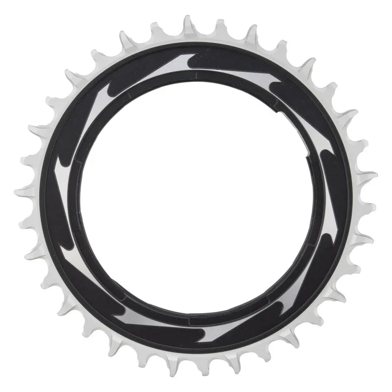 XX SL Eagle T-Type Thread Mount Chainring - 34t 12-Speed Thread Mount For XX SL PM Spider 0mm Offset Aluminum BLK/Silver - Bicycle Warehouse