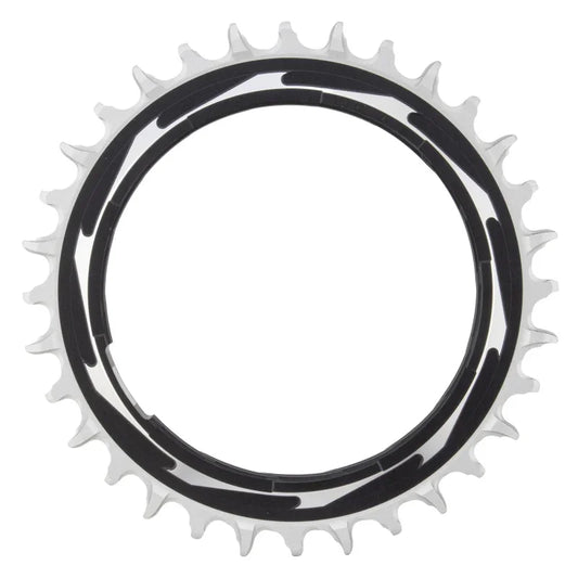 XX SL Eagle T-Type Thread Mount Chainring - 32t 12-Speed Thread Mount For XX SL PM Spider 3mm Offset Aluminum BLK/Silver - Bicycle Warehouse
