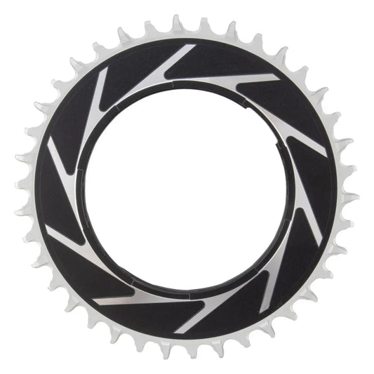 XX SL Eagle T-Type Thread Mount Chainring - 38t 12-Speed Thread Mount For XX SL PM Spider 3mm Offset Aluminum BLK/Silver - Bicycle Warehouse